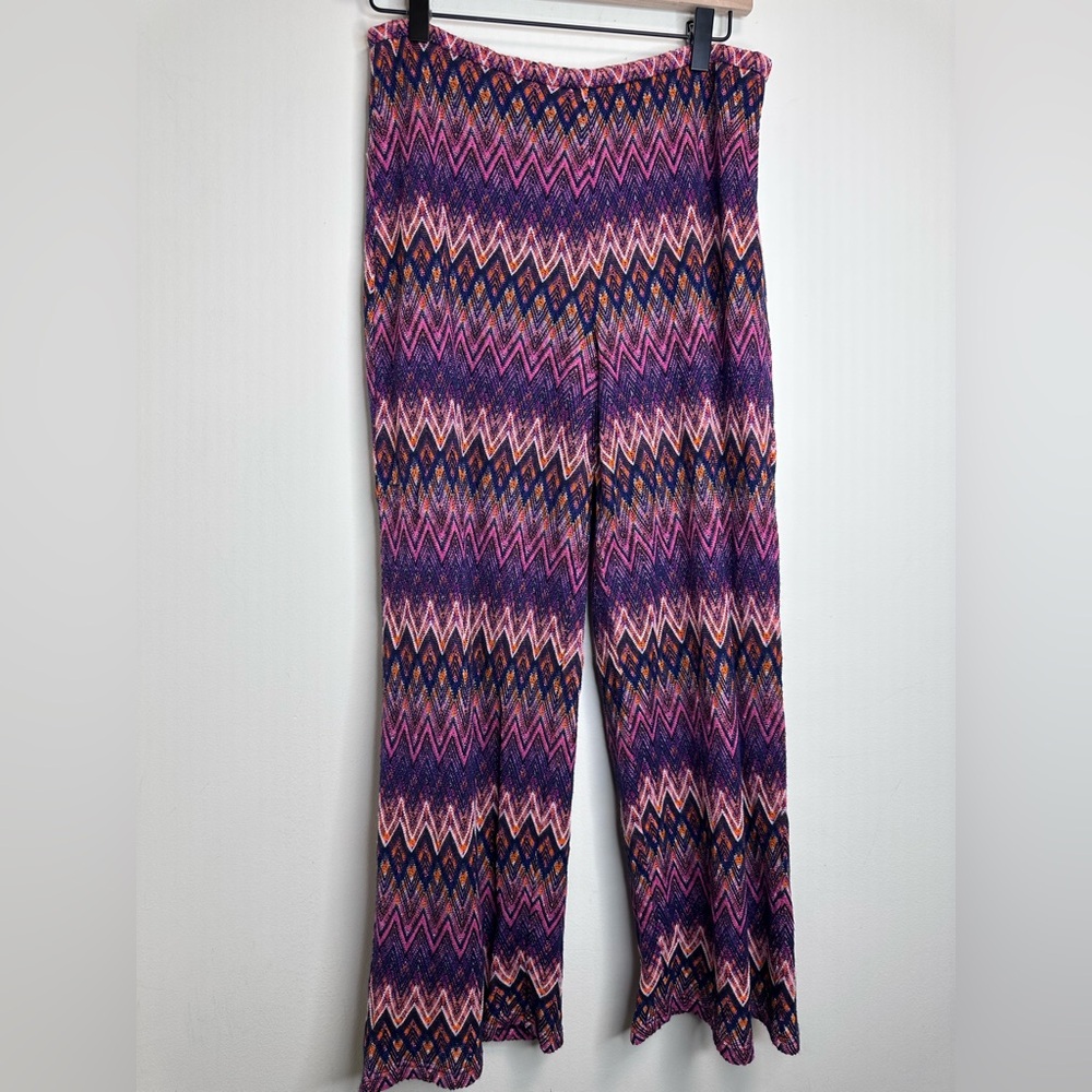 Trina Turk Multicolor Zigzag Wide Leg Pants